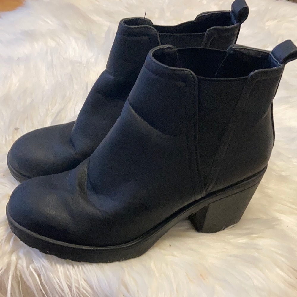 Black chunky booties